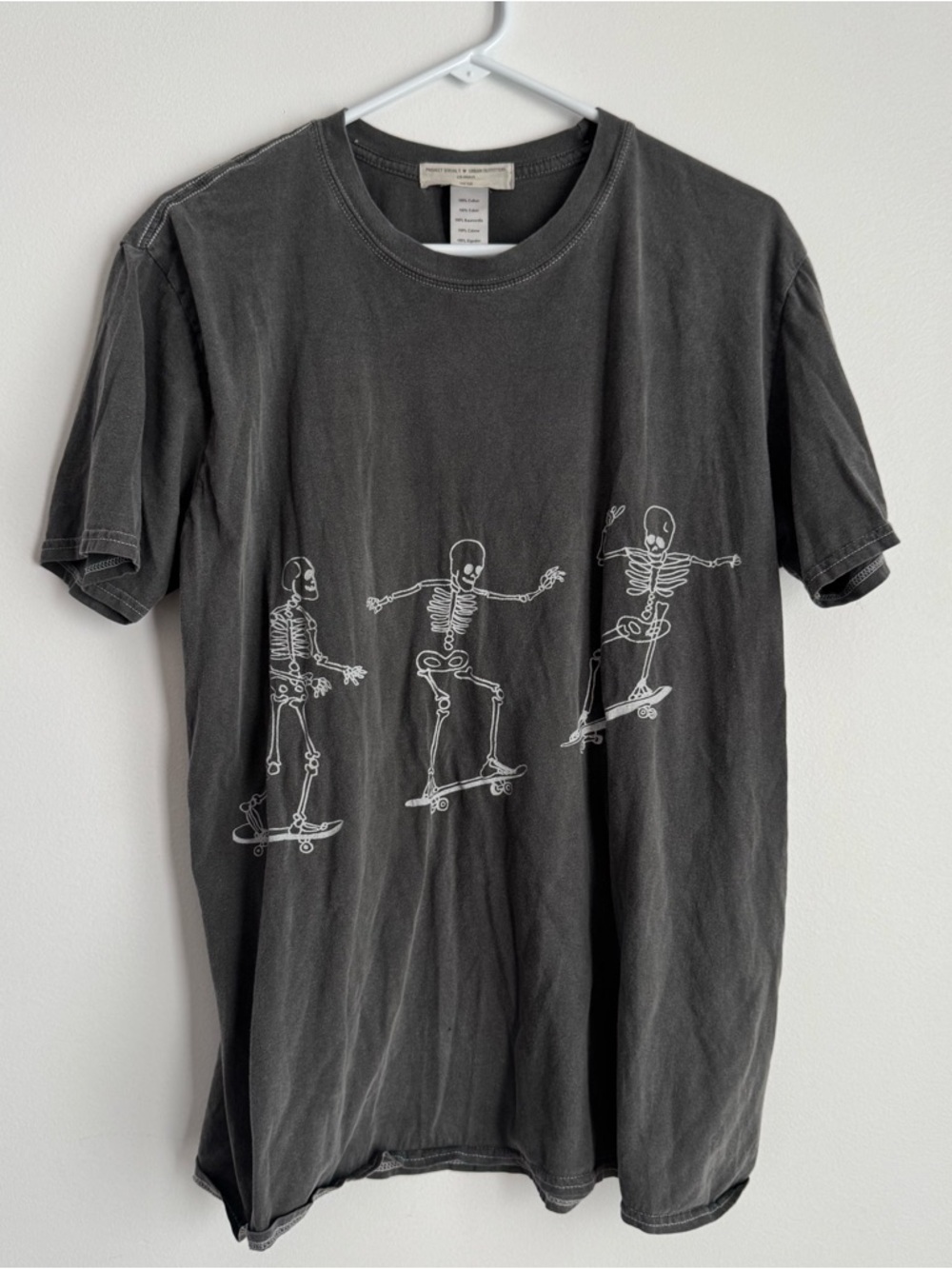 Project Social T Black Short-Sleeve Tee with White Skate Skeletons
